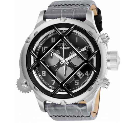 腕時計(アナログ) Invicta Men's 26456 Russian Diver Quartz Chronograph Black Dial Watch Часы Invicta Russian Diver Nautilus 26456 Кожаные